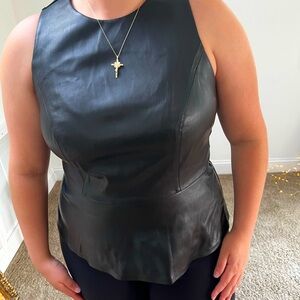 Bar lll plus size leather babydoll top